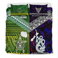 New Zealand And Cook Islands Bedding Set Together - Purple LT8 - Polynesian Pride