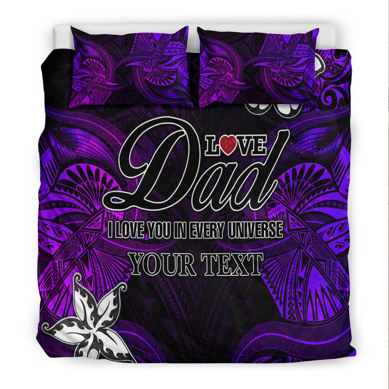(Custom Personalised) Polynesian Fathers Day Bedding Set I Love You In Every Universe - Purple LT8 - Polynesian Pride