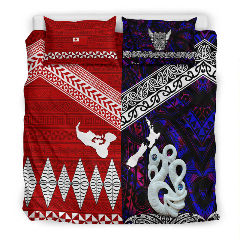 New Zealand And Tonga Bedding Set Together - Purple LT8 - Polynesian Pride