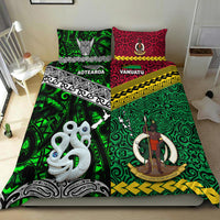 New Zealand And Vanuatu Bedding Set Together - Green LT8 - Polynesian Pride