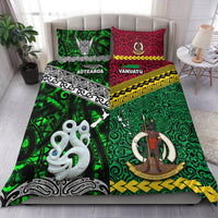 New Zealand And Vanuatu Bedding Set Together - Green LT8 Green - Polynesian Pride