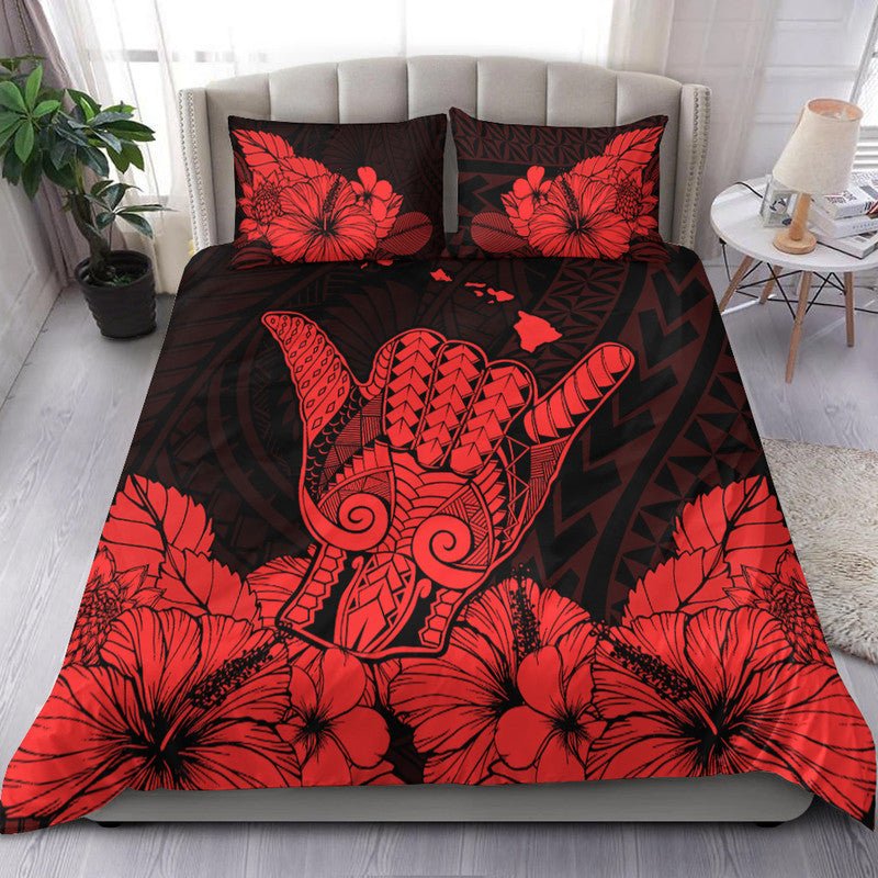 Hawaii Shaka Sign Bedding Set Red Version LT9 Red - Polynesian Pride