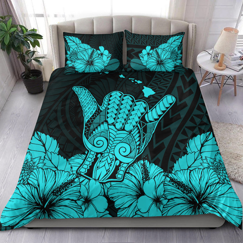 Hawaii Shaka Sign Bedding Set Turquoise Version LT9 Turquoise - Polynesian Pride