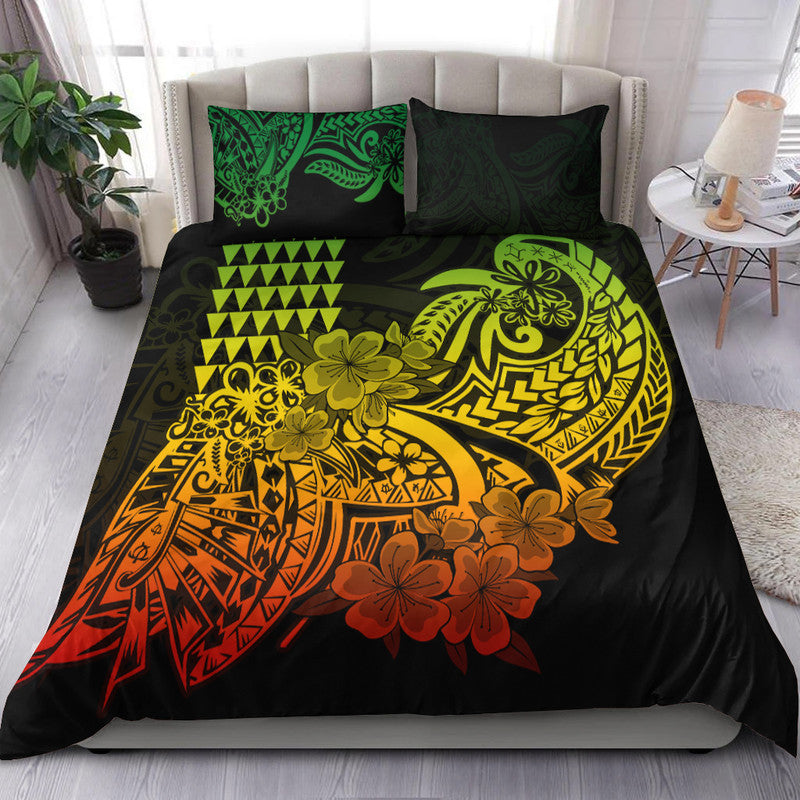 Hawaii Kakau Bedding Set Polynesian Floral Tribal Reggae Version LT9 Reggae - Polynesian Pride