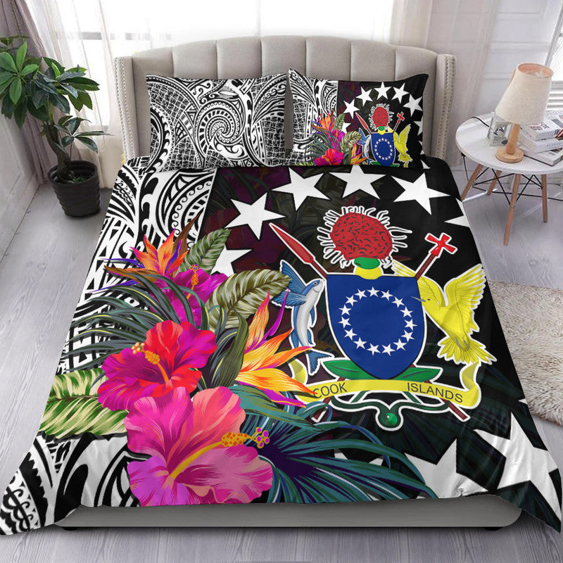 Cook Island Bedding Set Tribal Polynesian and Tropical Flowers LT9 Green - Polynesian Pride