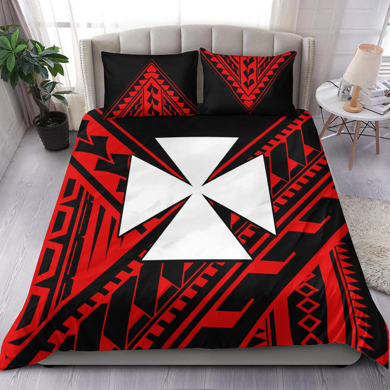 Wallis et Futuna Bedding Set Happy Independence Day LT9 Red - Polynesian Pride