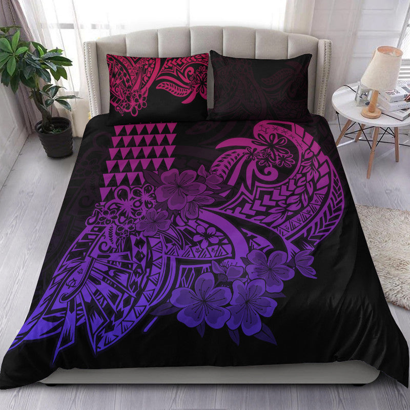 Hawaii Kakau Bedding Set Polynesian Floral Tribal Gradient Version LT9 Gradient - Polynesian Pride