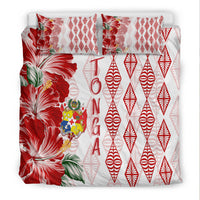 Tonga Bedding Set Diamond Style Mix Hibiscus - White LT7 - Polynesian Pride