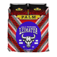 Mate Ma'a Tonga Bedding Set Leimatu'a Bulls Creative Style - Red NO.1 LT8 - Polynesian Pride