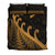 New Zealand Rugby Maori Bedding Set Silver Fern Koru Vibes - Gold LT8 - Polynesian Pride