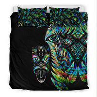 New Zealand Haka Rugby Maori Bedding Set Silver Fern Vibes - Paua Shell LT8 - Polynesian Pride