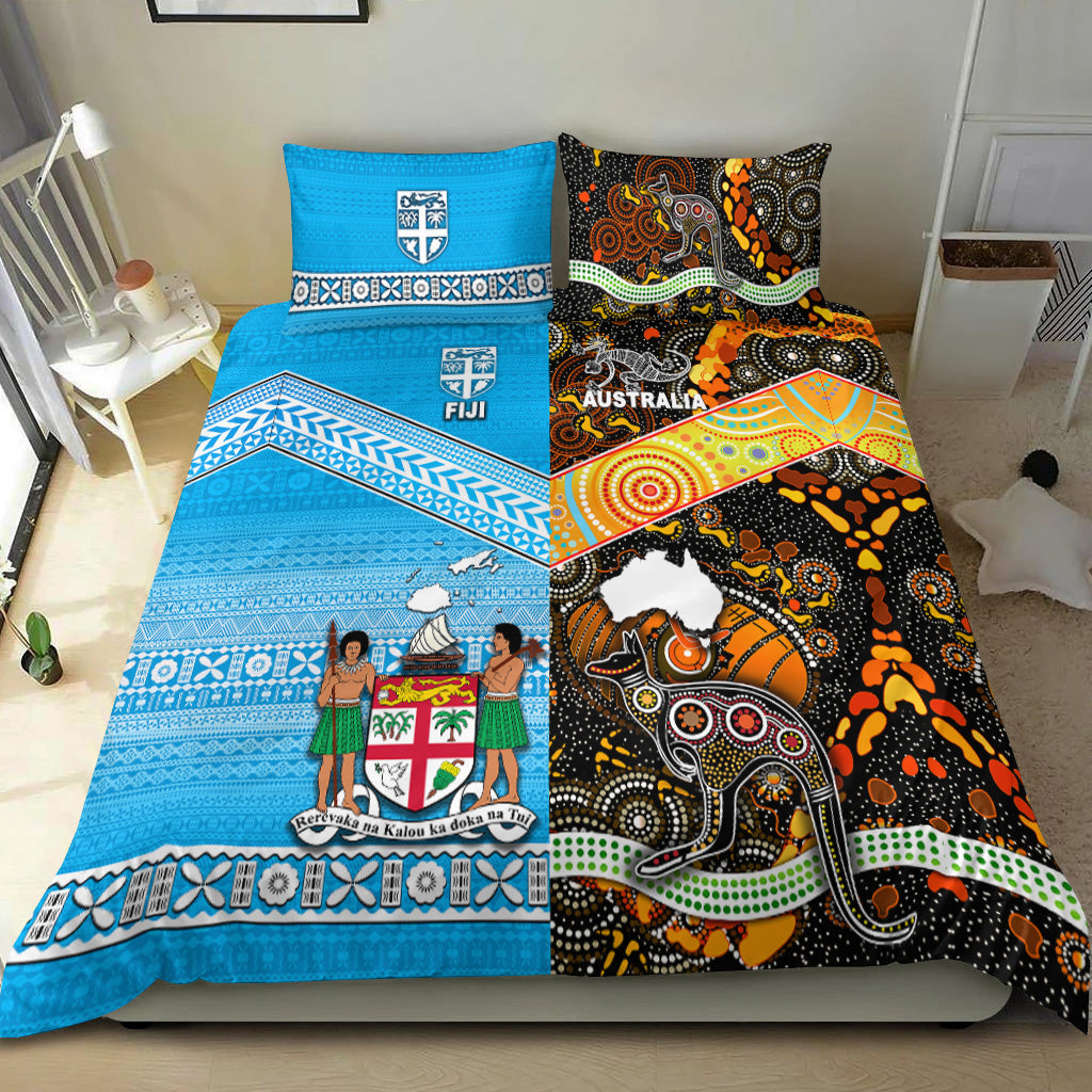 Australia Aboriginal And Fiji Tapa Bedding Set Together LT8 - Polynesian Pride