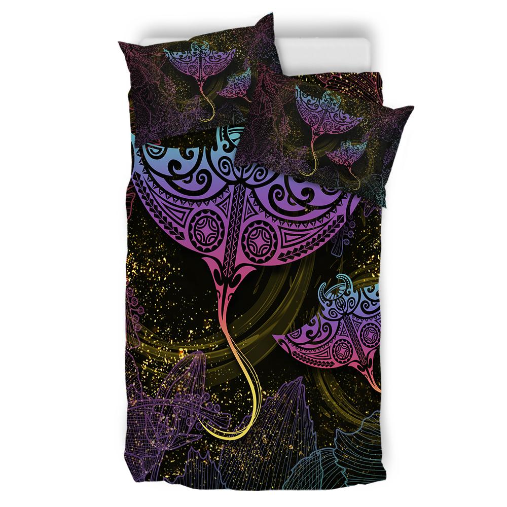 Hawaii Manta Ray Hibiscus Bedding Set - Glitter Style - AH - Polynesian Pride