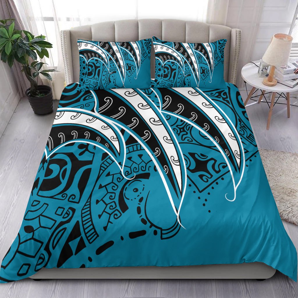 Polynesian Bedding Set - Tropical Leaf Blue - Polynesian Pride