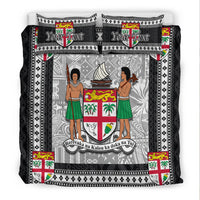 (Custom Personalised) Fiji Bedding Set Black Style No.1 LT6 - Polynesian Pride
