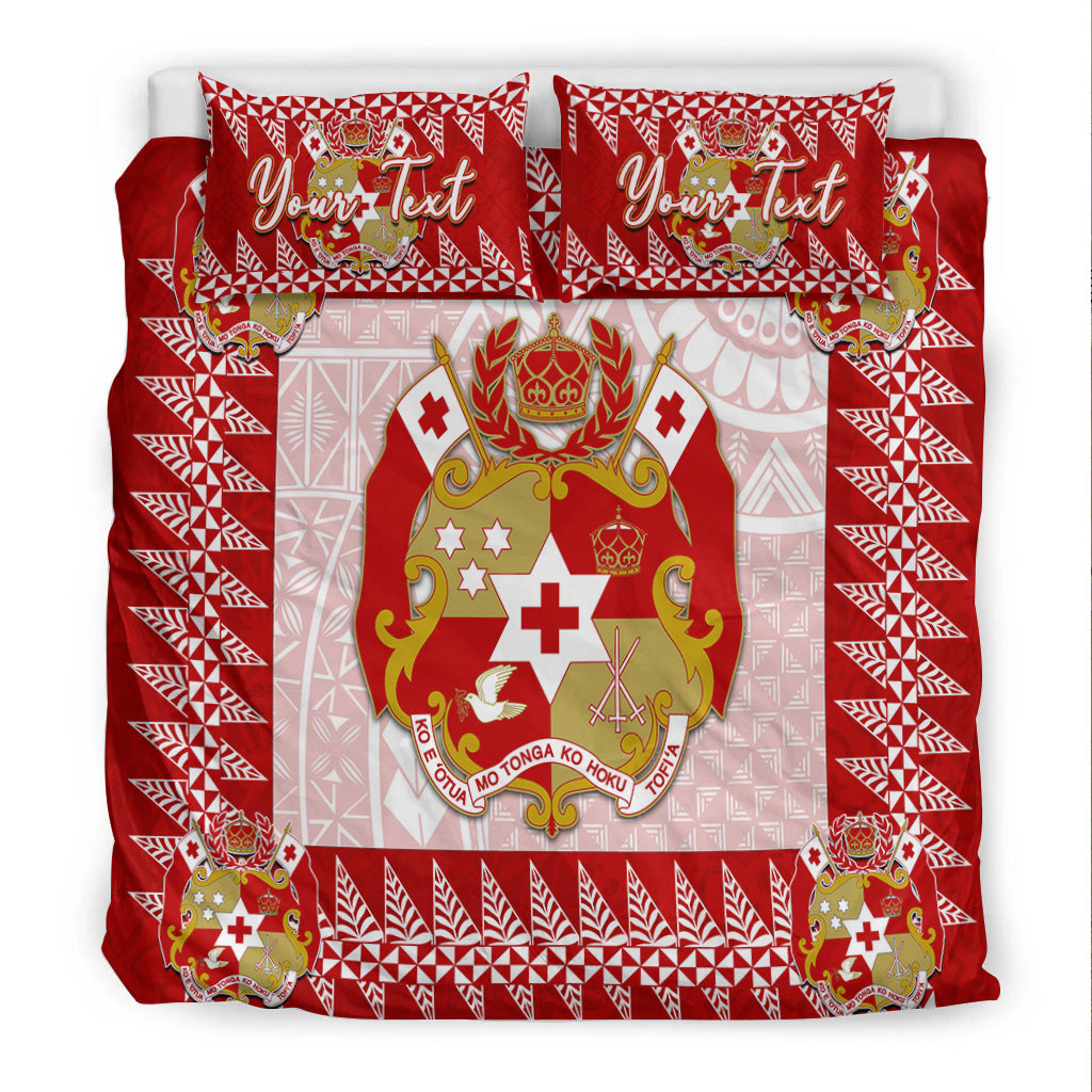 (Custom Personalised) Tonga Bedding Set Red Style LT6 - Polynesian Pride