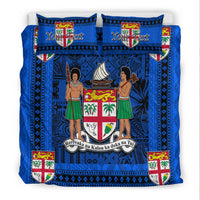 (Custom Personalised) Fiji Bedding Set Blue And Black Style No.1 LT6 - Polynesian Pride