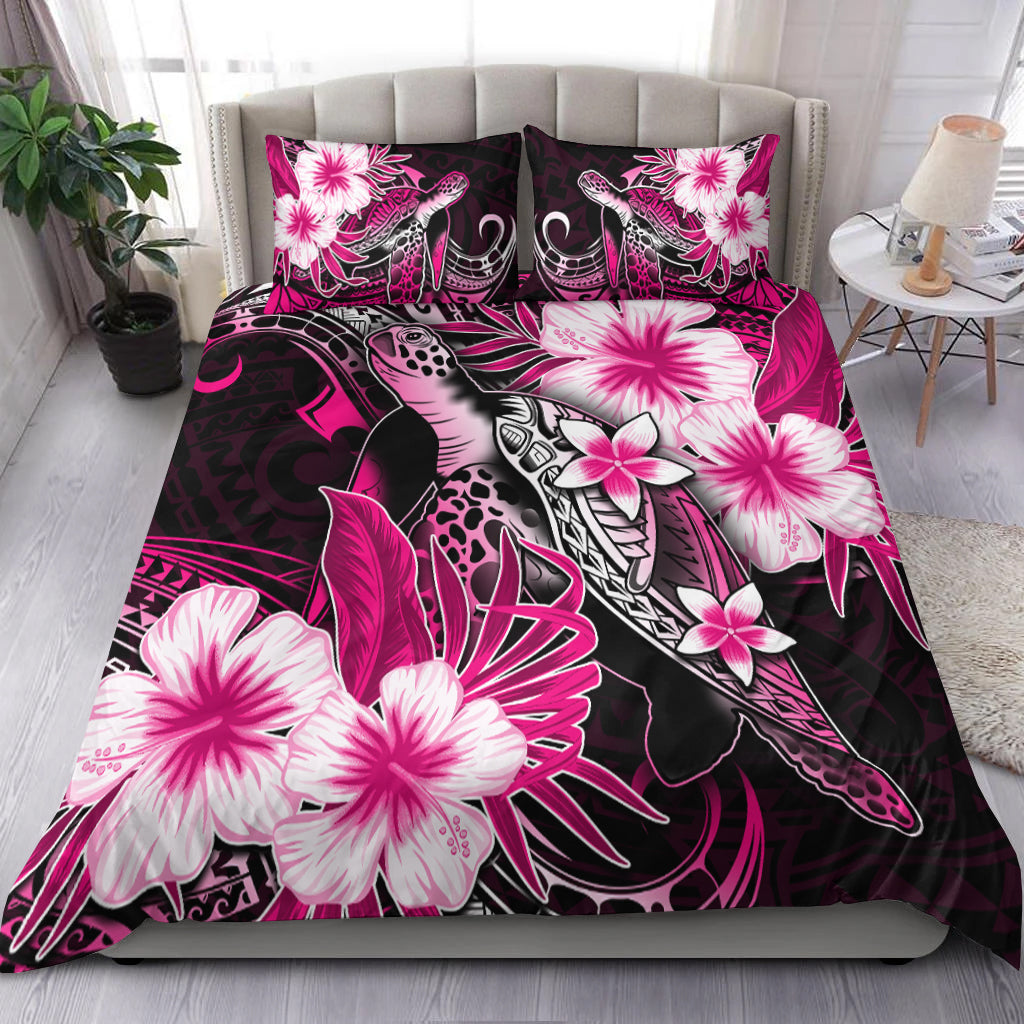 Polynesian Turtle Bedding Set With Hibiscus Color No.6 LT6 Pink - Polynesian Pride