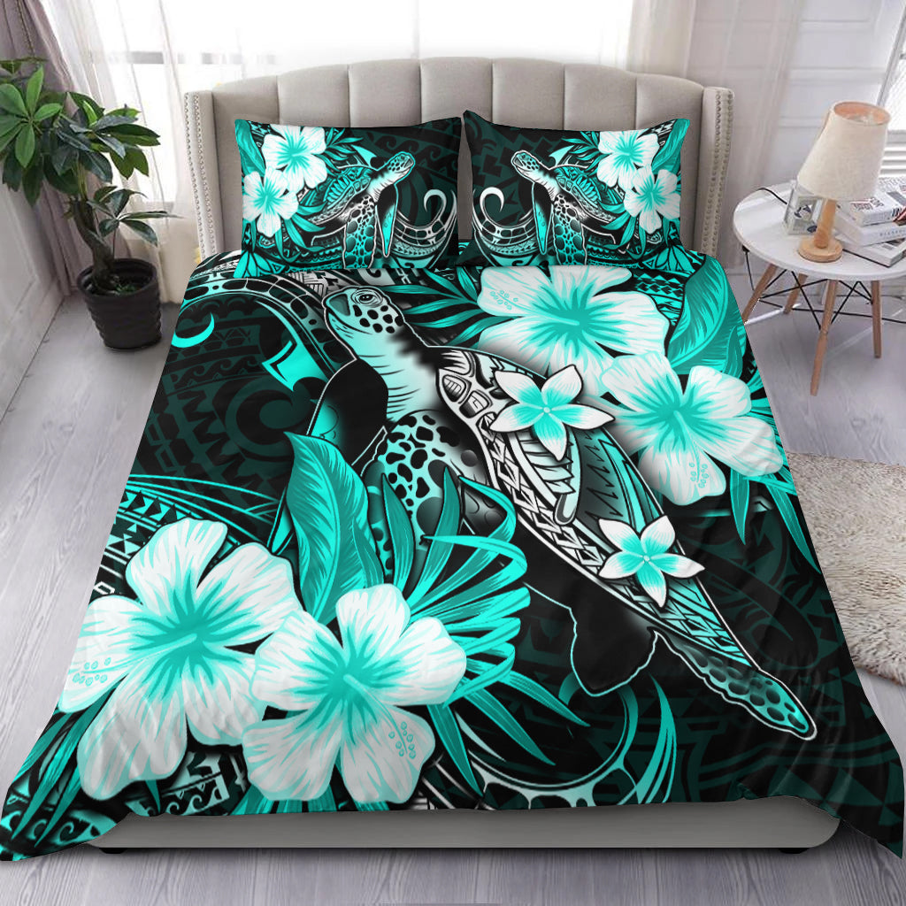 Polynesian Turtle Bedding Set With Hibiscus Color No.3 LT6 Green - Polynesian Pride