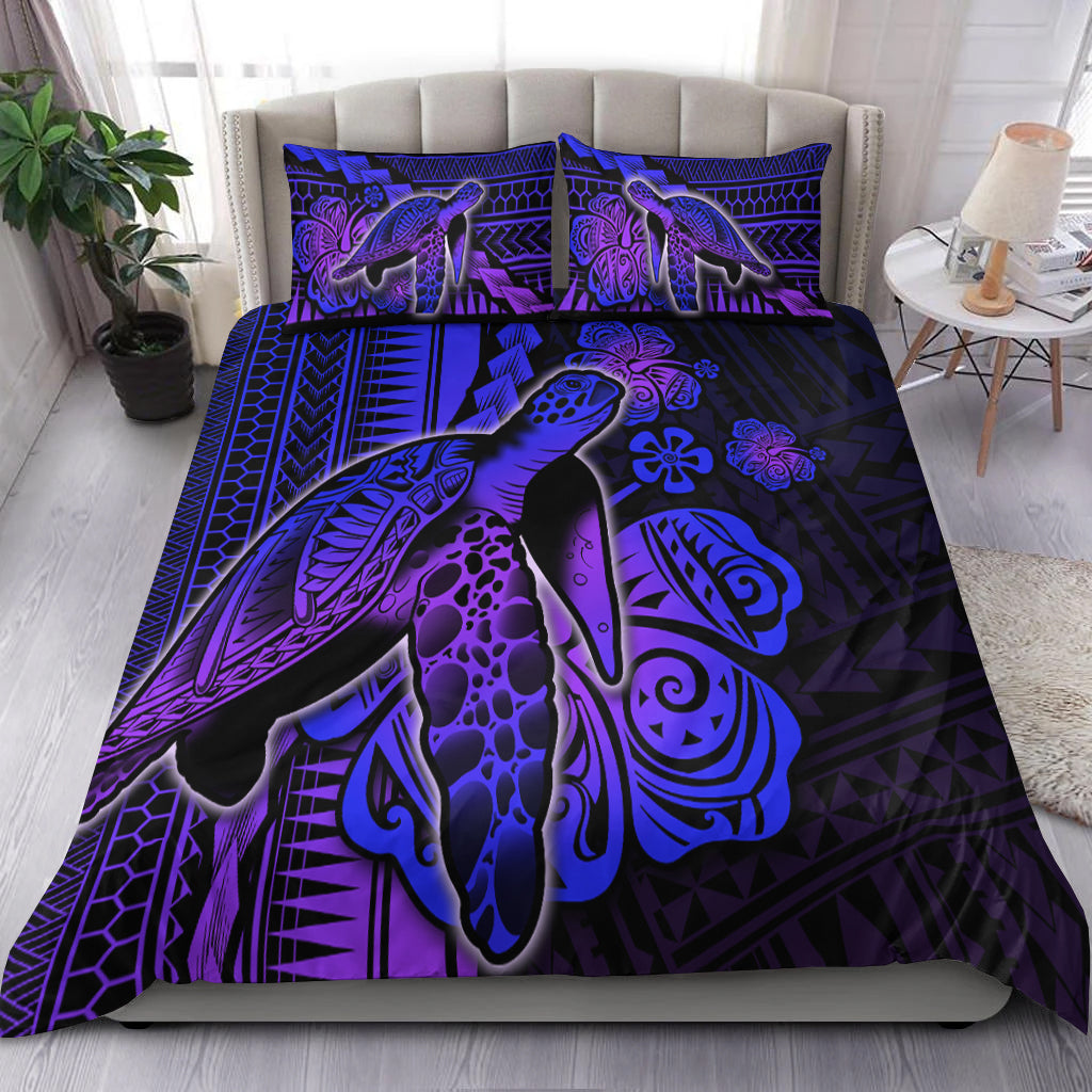 Polynesian Turtle Bedding Set Polynesian Patterns Color No.4 LT6 Purple - Polynesian Pride