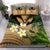 (Custom) Kanaka Maoli (Hawaiian) Bedding Set, Polynesian Plumeria Banana Leaves Gold Personal Signature - Polynesian Pride