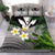 (Custom) Kanaka Maoli (Hawaiian) Bedding Set, Polynesian Plumeria Banana Leaves Gray Personal Signature - Polynesian Pride