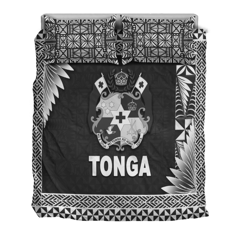 Tonga Coat Of Arms Bedding Set Simplified Version - Black LT8 - Polynesian Pride