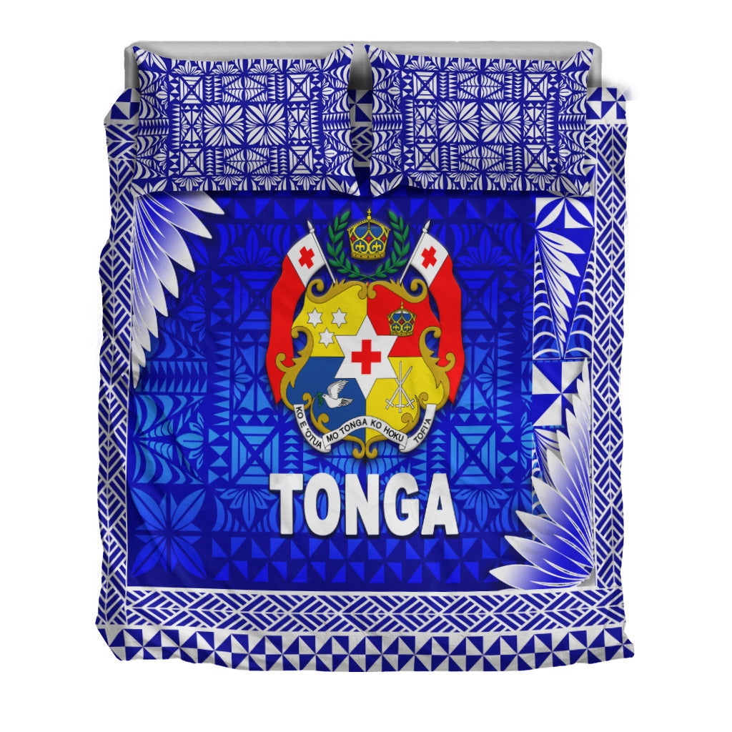 Tonga Coat Of Arms Bedding Set Simplified Version - Blue LT8 - Polynesian Pride