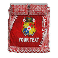 (Custom Personalised) Tonga Coat Of Arms Bedding Set Simplified Version - Red LT8 - Polynesian Pride