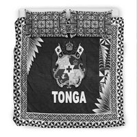 Tonga Coat Of Arms Bedding Set Simplified Version - Black LT8 - Polynesian Pride