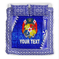 (Custom Personalised) Tonga Coat Of Arms Bedding Set Simplified Version - Blue LT8 - Polynesian Pride