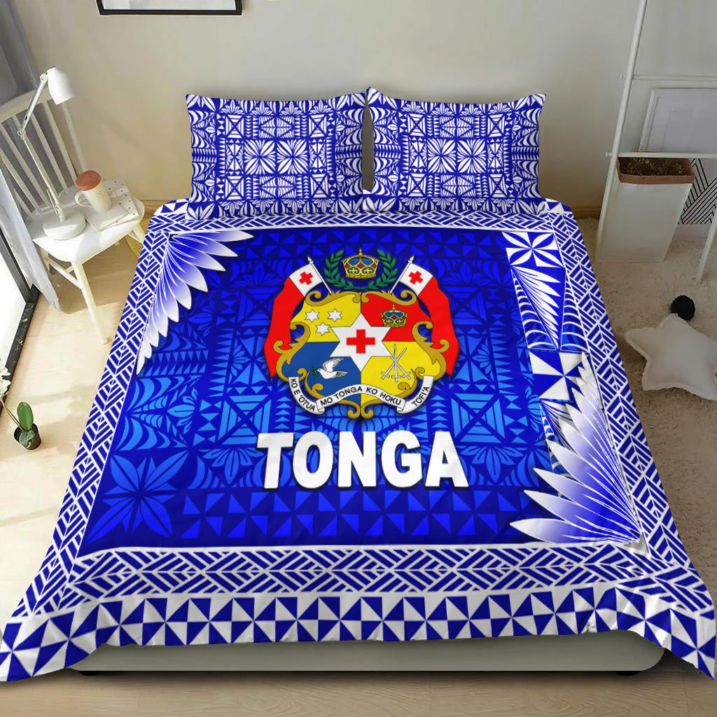 Tonga Coat Of Arms Bedding Set Simplified Version - Blue LT8 - Polynesian Pride