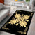 Hawaiian Quilt Maui Plant And Hibiscus Pattern Area Rug - Beige Black - AH - Polynesian Pride