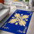 Hawaiian Quilt Maui Plant And Hibiscus Pattern Area Rug - Beige Blue - AH - Polynesian Pride