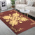 Hawaiian Quilt Maui Plant And Hibiscus Pattern Area Rug - Beige Coral - AH - Polynesian Pride