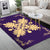 Hawaiian Quilt Maui Plant And Hibiscus Pattern Area Rug - Beige Purple - AH - Polynesian Pride