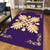 Hawaiian Quilt Maui Plant And Hibiscus Pattern Area Rug - Beige Purple - AH - Polynesian Pride