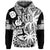 Custom Fiji Coat of Arms Hoodie Masi Tapa Mixed Palm Tree No1 Black Version LT9 Hoodie Black - Polynesian Pride