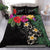 (Custom) Kanaka Maoli (Hawaiian) Quilt Bed Set - Hibiscus Turtle Tattoo Black Personal Signature Black - Polynesian Pride