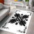 Hawaiian Quilt Maui Plant And Hibiscus Pattern Area Rug - Black White - AH - Polynesian Pride