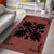 Hawaiian Quilt Maui Plant And Hibiscus Pattern Area Rug - Black Coral - AH - Polynesian Pride
