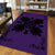 Hawaiian Quilt Maui Plant And Hibiscus Pattern Area Rug - Black Purple - AH - Polynesian Pride