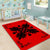 Hawaiian Quilt Maui Plant And Hibiscus Pattern Area Rug - Black Red - AH - Polynesian Pride