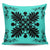 Hawaiian Quilt Maui Plant And Hibiscus Pattern Pillow Covers - Black Turquoise - AH One Size Black - Polynesian Pride