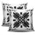 Hawaiian Quilt Maui Plant And Hibiscus Pattern Pillow Covers - Black White - AH - Polynesian Pride