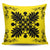 Hawaiian Quilt Maui Plant And Hibiscus Pattern Pillow Covers - Black Yellow - AH One Size Black - Polynesian Pride