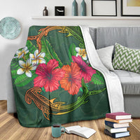 Hawaii Shark Hibiscus Tropical Polynesian Premium Blanket - Arian Style - AH - Polynesian Pride