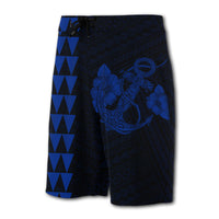 Hawaii Kakau Polynesian Anchor Board Shorts - Blue - Polynesian Pride