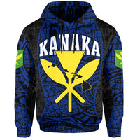 Polynesian Kanaka Maoli Hawaii Zip Hoodie Blue Gel Style - Polynesian Pride