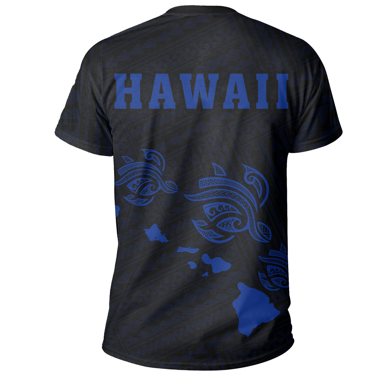 Hawaii Kakau Three Turtles T Shirt Blue - Polynesian Pride